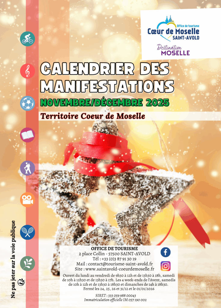 Calendrier des manifestations NOVEMBRE-DÉCEMBRE